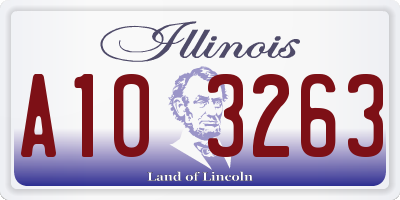 IL license plate A103263