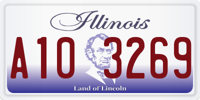 IL license plate A103269