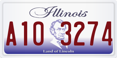 IL license plate A103274