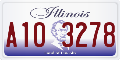 IL license plate A103278