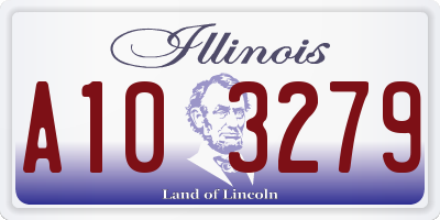 IL license plate A103279