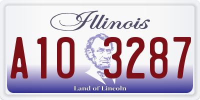 IL license plate A103287