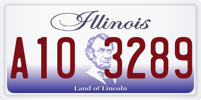 IL license plate A103289