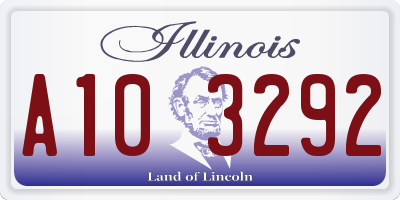 IL license plate A103292
