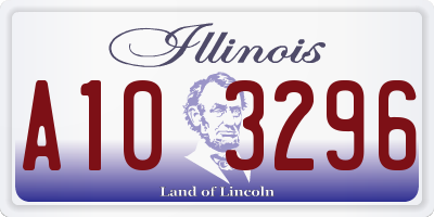 IL license plate A103296