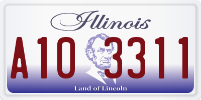 IL license plate A103311