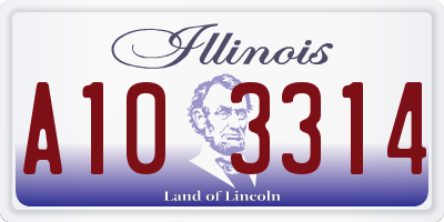 IL license plate A103314