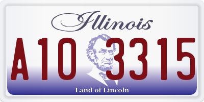 IL license plate A103315