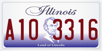 IL license plate A103316