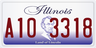 IL license plate A103318
