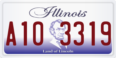 IL license plate A103319