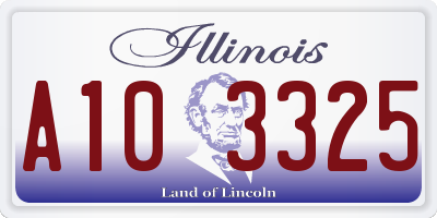 IL license plate A103325