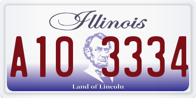 IL license plate A103334