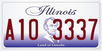 IL license plate A103337