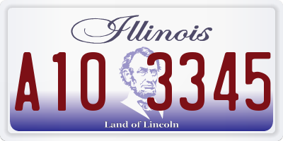IL license plate A103345
