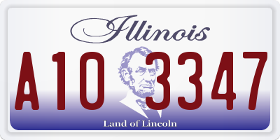 IL license plate A103347