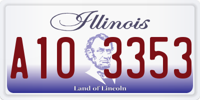 IL license plate A103353