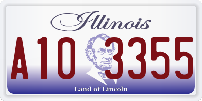 IL license plate A103355