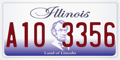 IL license plate A103356