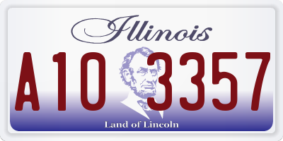 IL license plate A103357