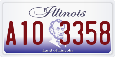 IL license plate A103358