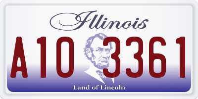 IL license plate A103361