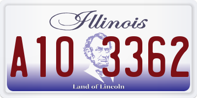 IL license plate A103362