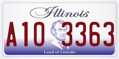IL license plate A103363