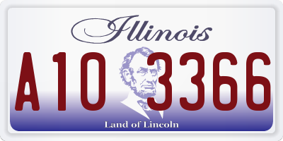 IL license plate A103366
