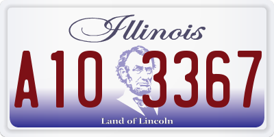 IL license plate A103367