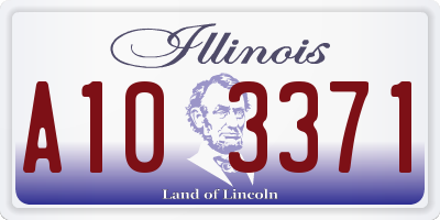 IL license plate A103371
