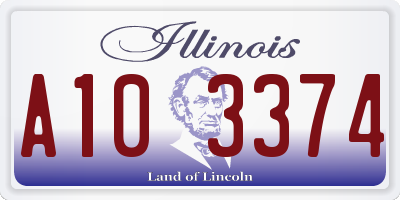 IL license plate A103374