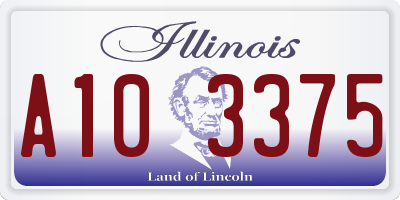 IL license plate A103375