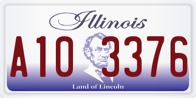 IL license plate A103376