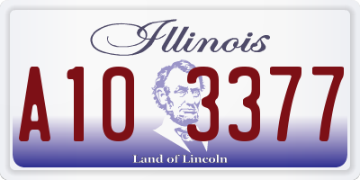 IL license plate A103377