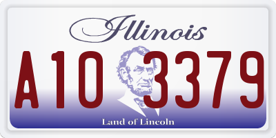 IL license plate A103379