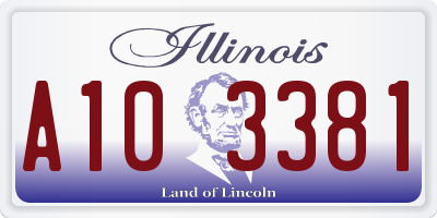 IL license plate A103381