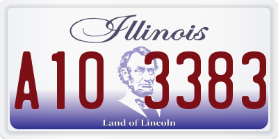 IL license plate A103383