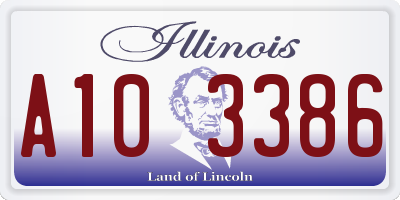 IL license plate A103386
