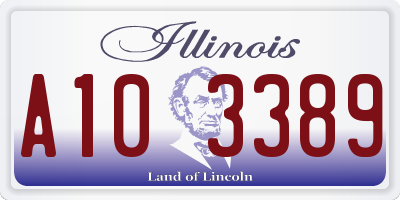 IL license plate A103389