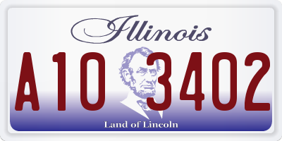 IL license plate A103402