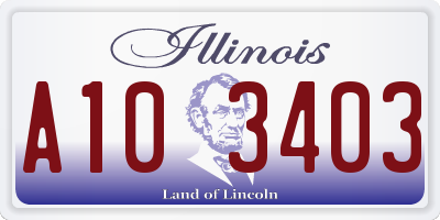 IL license plate A103403