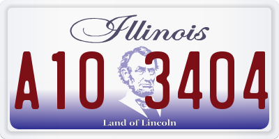 IL license plate A103404