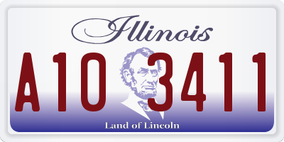 IL license plate A103411