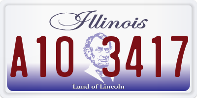 IL license plate A103417