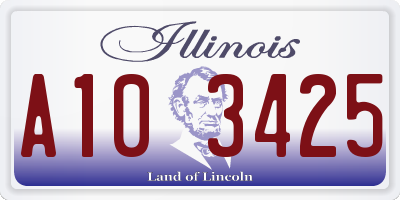 IL license plate A103425