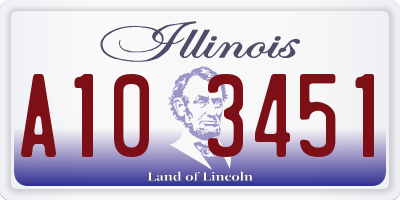 IL license plate A103451