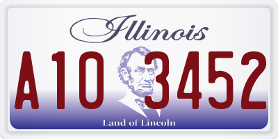 IL license plate A103452
