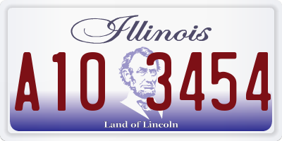 IL license plate A103454