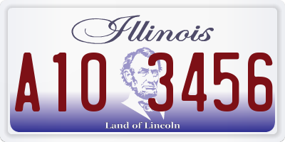 IL license plate A103456